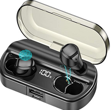 Load image into Gallery viewer, AMINY T23 Wireless Earbuds Bluetooth Headphones 80 Hrs Playtime Bluetooth Earphone IPX7 Waterproof Bluetooth 5.0 Stereo Hi-Fi Sound with Charging Case(Black)