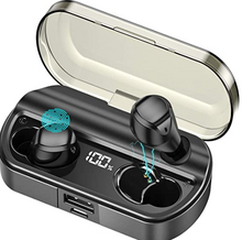 Load image into Gallery viewer, AMINY T23 Wireless Earbuds Bluetooth Headphones 80 Hrs Playtime Bluetooth Earphone IPX7 Waterproof Bluetooth 5.0 Stereo Hi-Fi Sound with Charging Case(Black)
