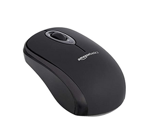 AmazonBasics Wireless Computer Mouse with USB Nano Receiver - Black