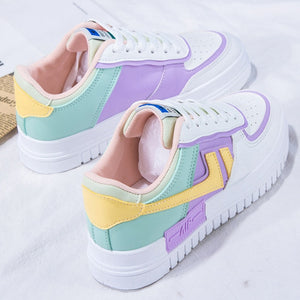 2020 Summer Women Sneakers White Tennis Women Shoes Canvas Slip on Female Row Shoes Platform Flats Casual Ladies Vulcanize Shoes