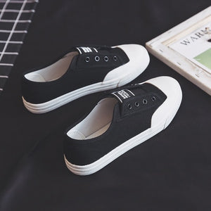 Canvas Shoes Women's 2020 Summer New Style All-match Slipon Lazy White Shoes Casual Sneakers Gumshoe Girls 35-40 Black Green